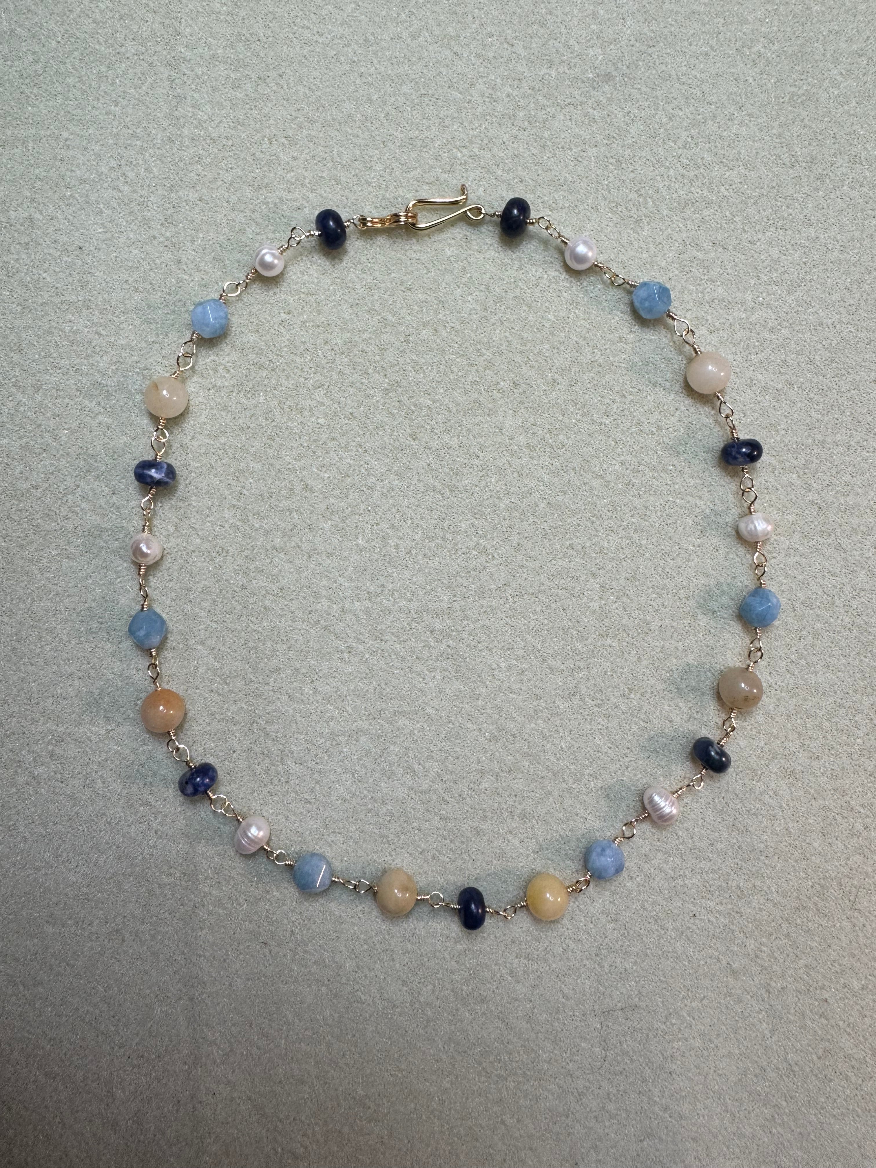 Blue Pearl Necklace