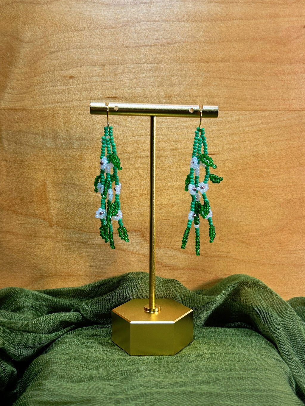 Beaded Vine Earrings