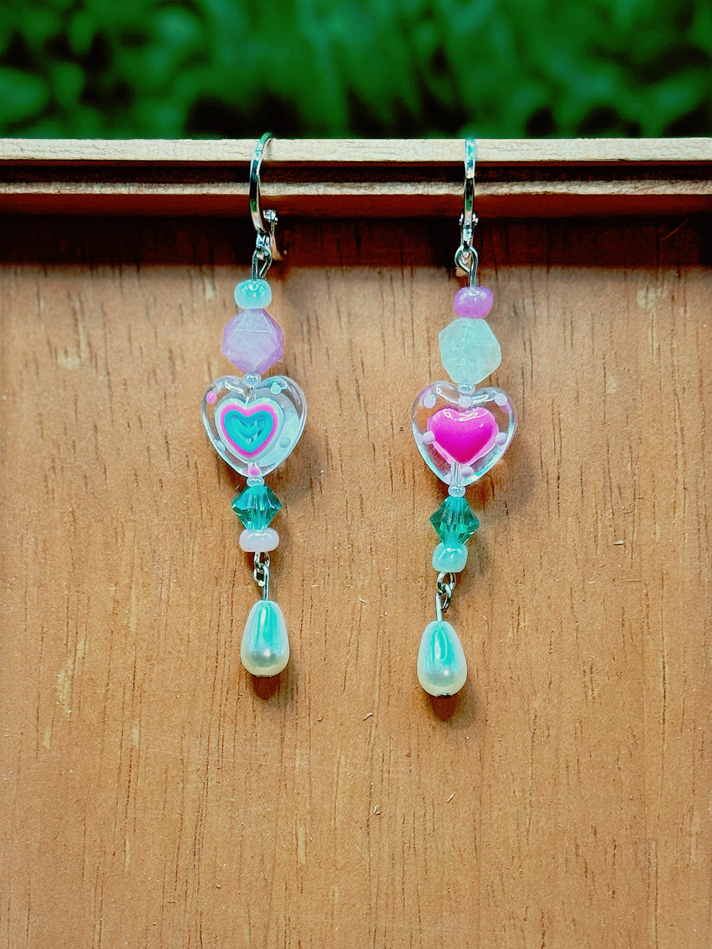 Glass Heart Earrings