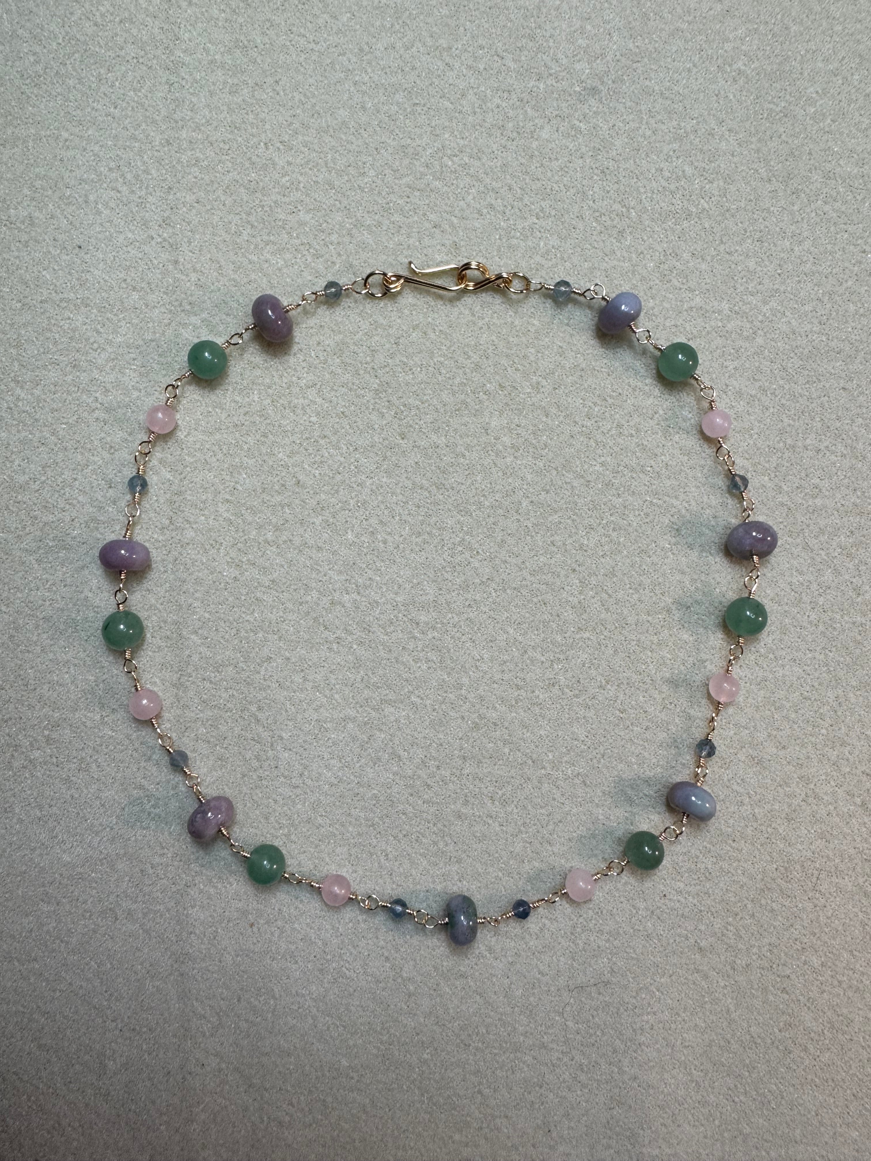 Pink Green Purple Necklace