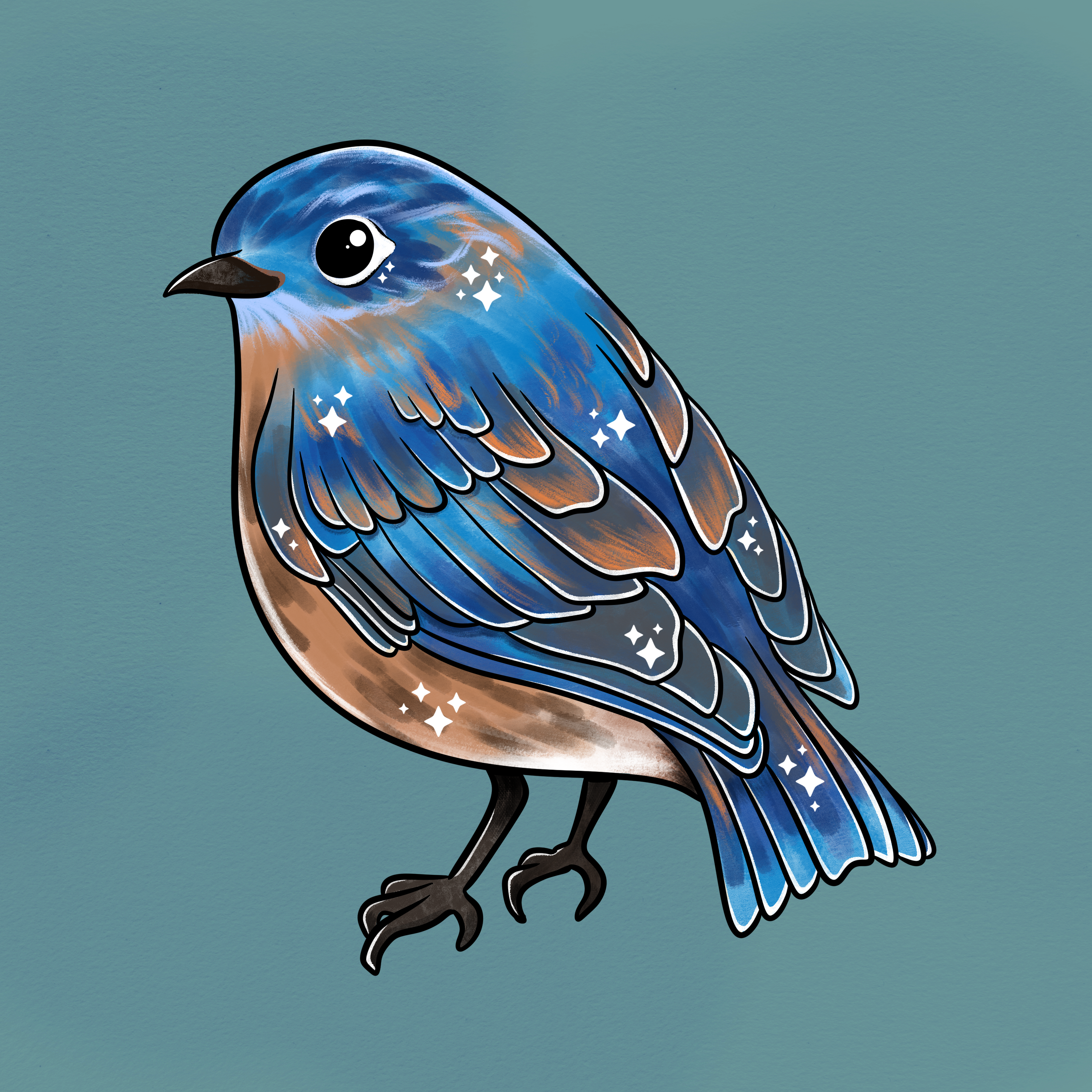 Bluebird waterproof sticker